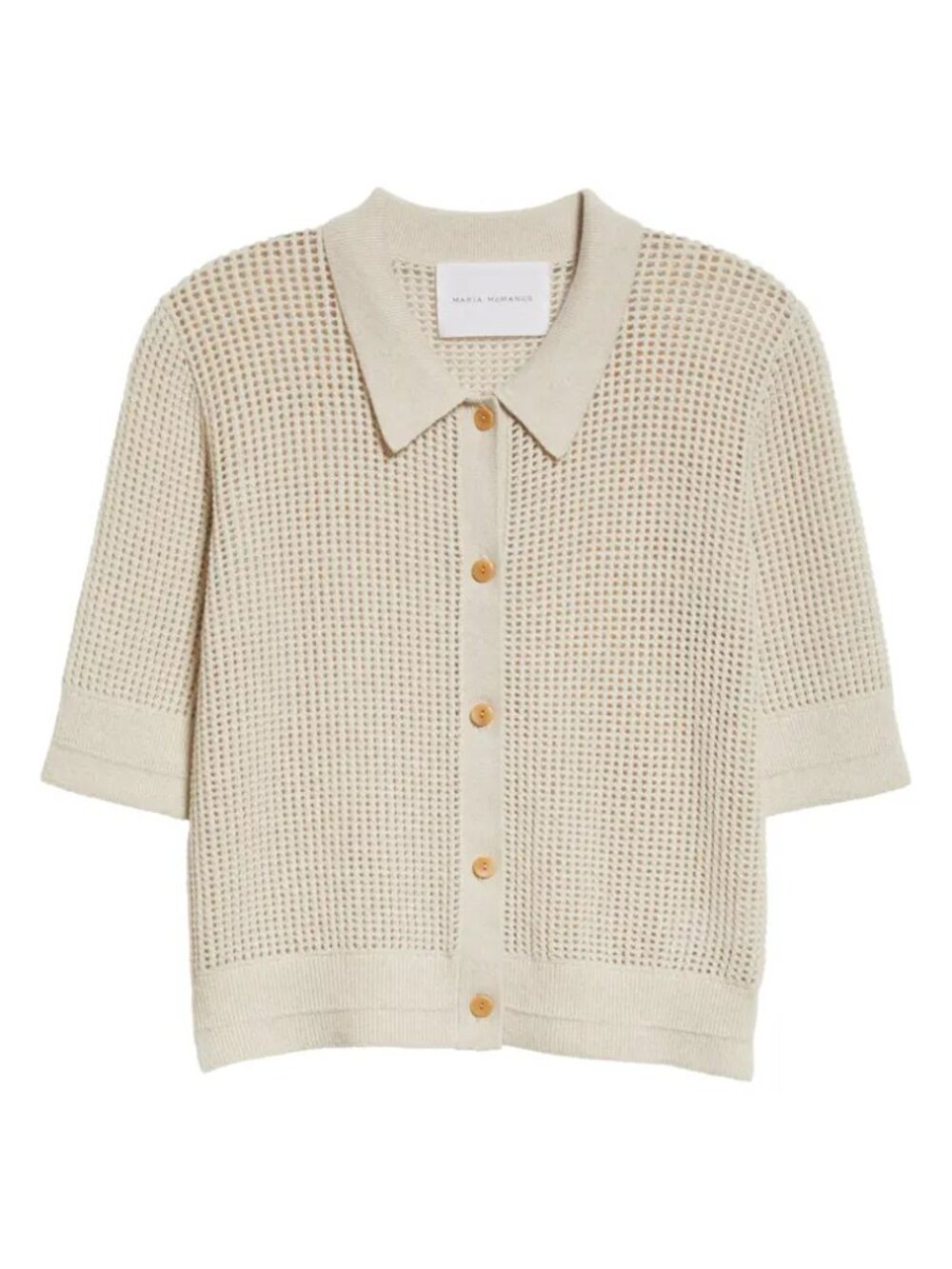Maria McManus Mesh Knit Polo Cardigan size Small (S)